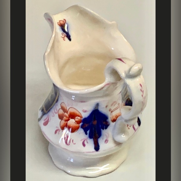 Early 1800s Antique Gaudy Welsh Unrecorded Pink Lustre Jug Handled Pitcher - Picture 7 of 10